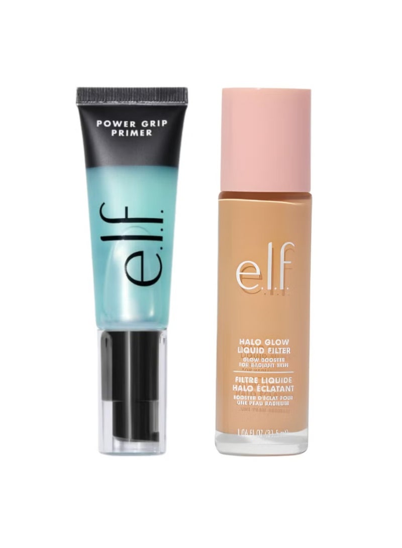 elf Power Grip Primer & Halo Glow Liquid Filter (2 Fair\Light) Makeup Foundation Duo for Bright and Smooth Skin and Long-lasting Makeup Fixation - Image 1